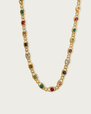 Colorful golden necklace